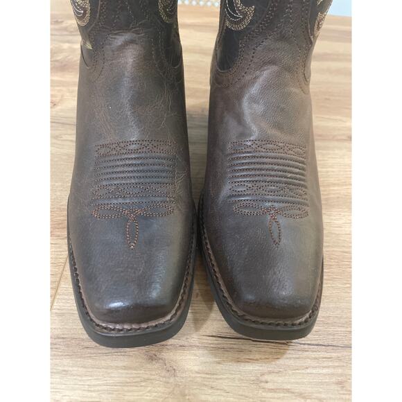 Shyanne Women's Jesse Performance Western Boots Brown Leather 8 NWT Square Toe - Picture 5 of 16